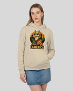 Lamerica Hoodie in Desert Dust für Damen – lässiger Kapuzenpullover für Damen. Frontalansicht des stylischen Kapuzenpullovers.