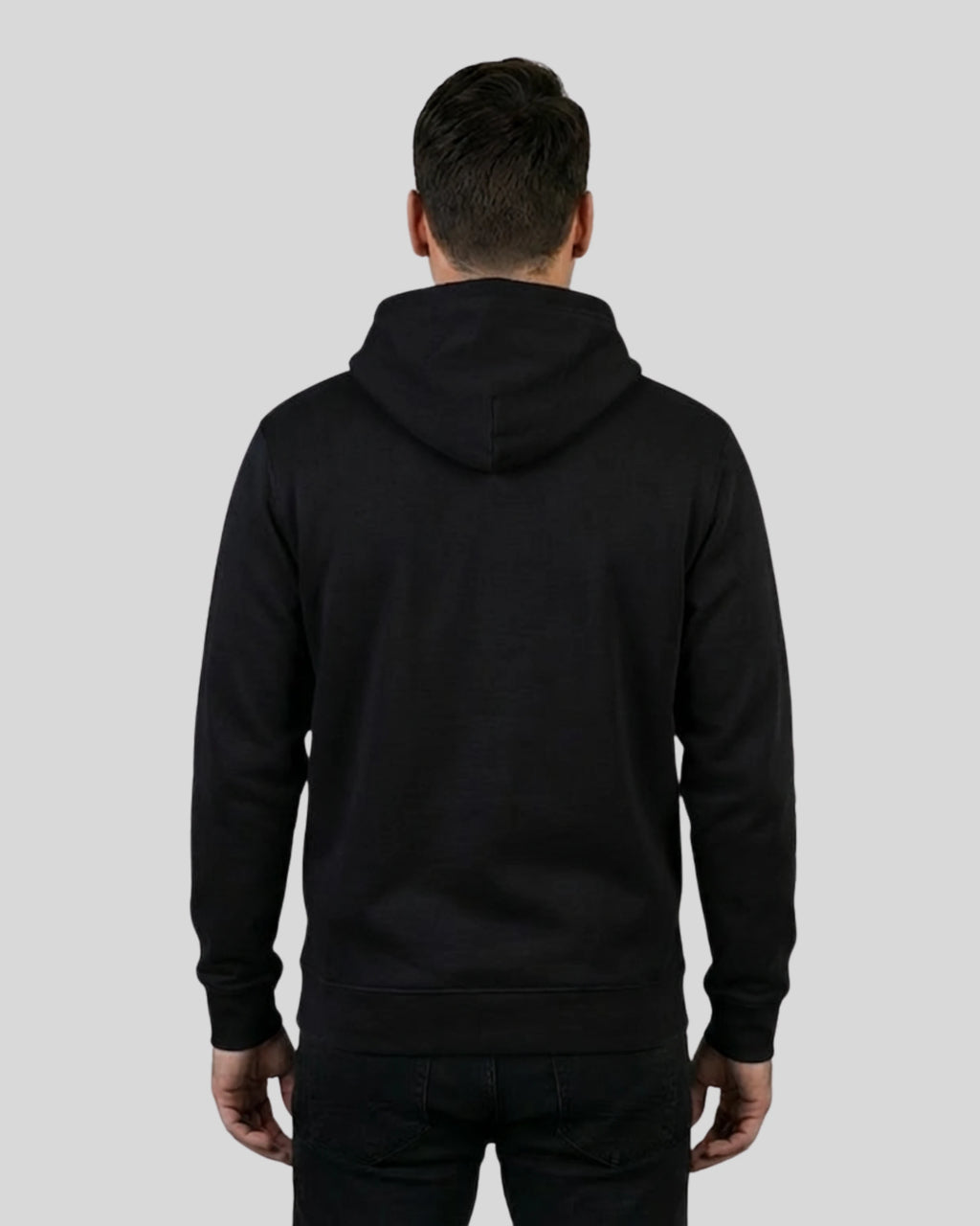 Lamerica Hoodie in Schwarz für Herren – Rückansicht. lässiger Kapuzenpullover für Männer für einen lässigen Look.