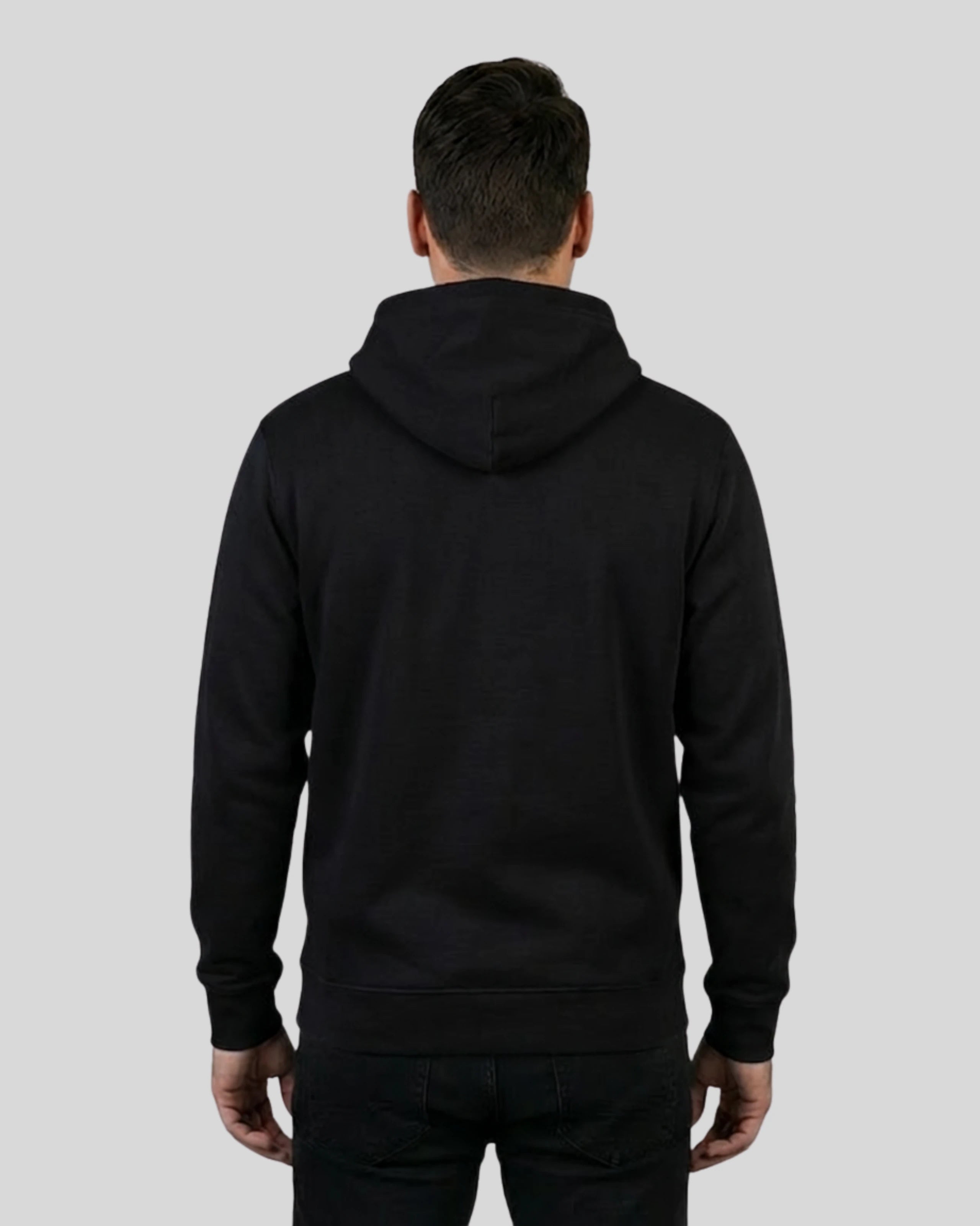 Lamerica Hoodie in Schwarz für Herren – Rückansicht. lässiger Kapuzenpullover für Männer für einen lässigen Look.
