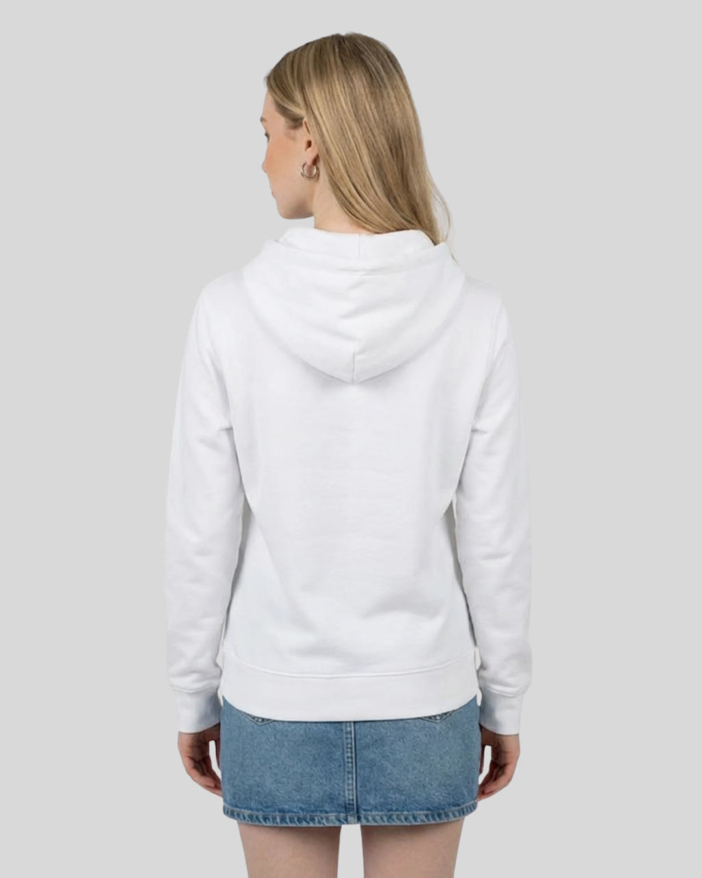 Lamerica Hoodie in Weiß für Damen – Rückansicht. Streetwear Hoodie mit Lamerica-Print mit perfekter Passform.