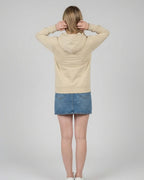 Lama Del Rey Hoodie in Beige Desert Dust für Damen Rückenansicht - Fair Fashion Hoodie