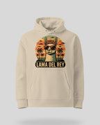 Lama Del Rey Hoodie in Beige Desert Dust - Freigestellte Produktansicht - Lustiges Lama Motiv