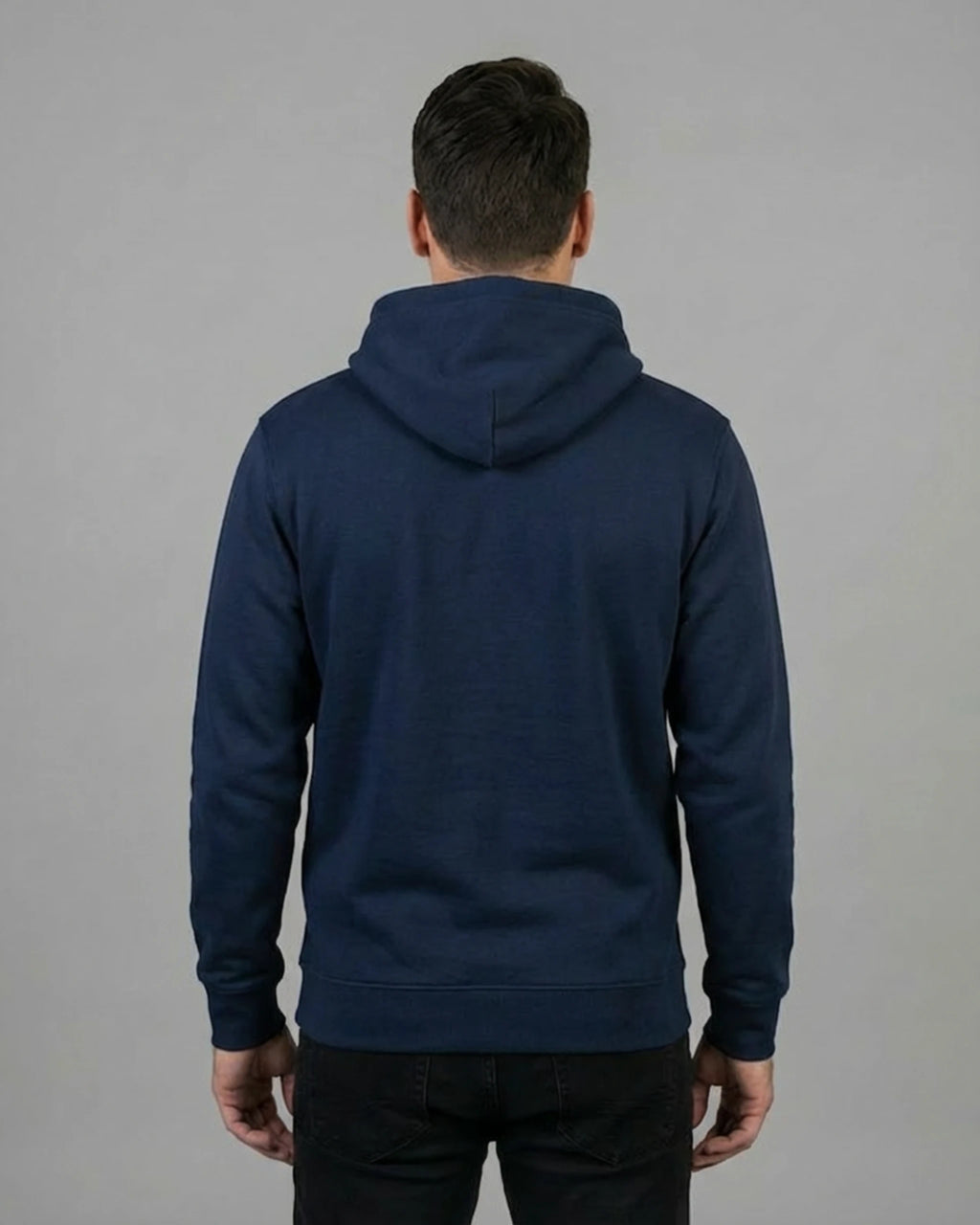 Lama Del Rey Hoodie in Dunkelblau French Navy für Herren Rückenansicht - Coole Geschenkidee