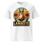 Achtsamkeits T-Shirt "Lamaste" in Weiss, freigestellte Produktansicht. Für mehr Achtsamkeit im Alltag.