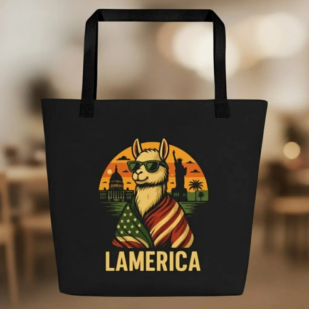 lamerica alltags in panzer | Einkaufstasche aus Baumwolle, Jutebeutel mit Spruch und große Schultertasche