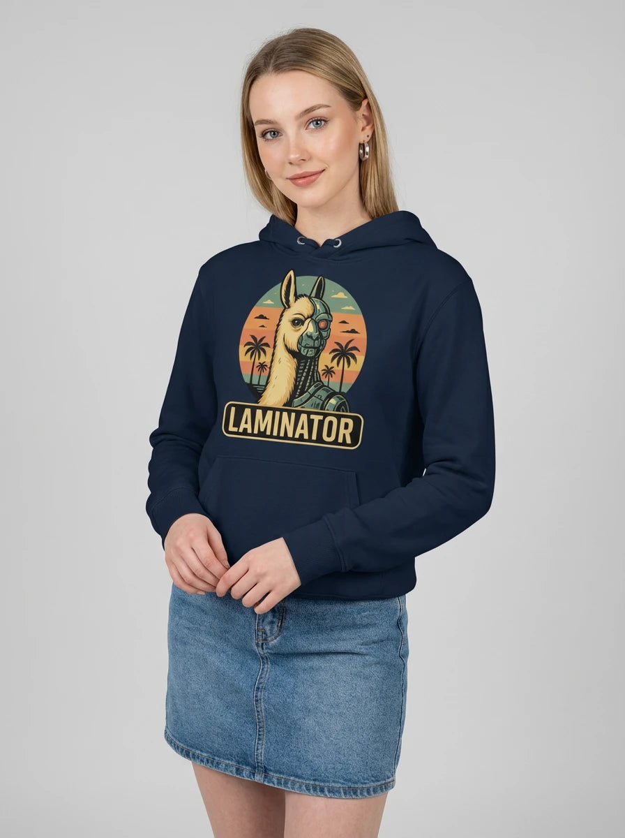 'Laminator' Hoodie für Damen in der Farbe French Navy. Das ideale Geschenk für die nerdige Freundin.