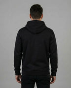 Rückansicht des schwarzen 'Laminator' Gamer-Hoodies für Herren. Ein bequemer Kapuzenpullover für die nächste Gaming-Session.